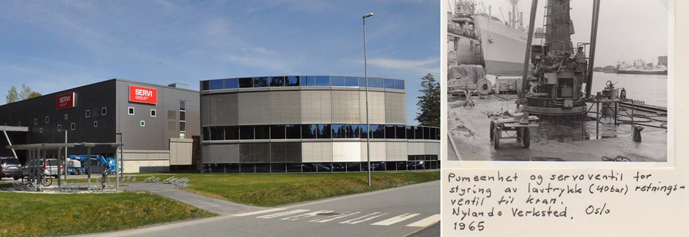 Hydranor 1965 - Nylands verksted i Oslo og Kongsbergs fabrikk i dag