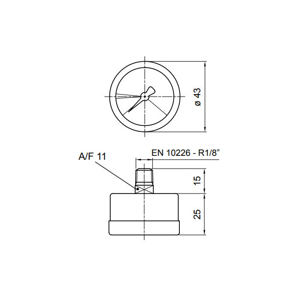 Visual barometric gauge BVA14P01