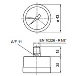 Visual barometric gauge BVA14P01