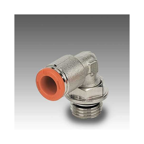 Push-in albue R31, slange Ø5 mm × gjenge 1/4", Messing