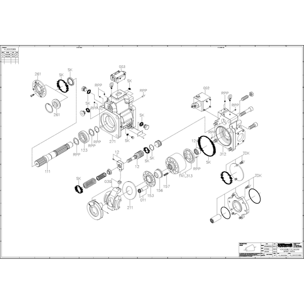 Seal kit for Kawasaki K3VL200 pump