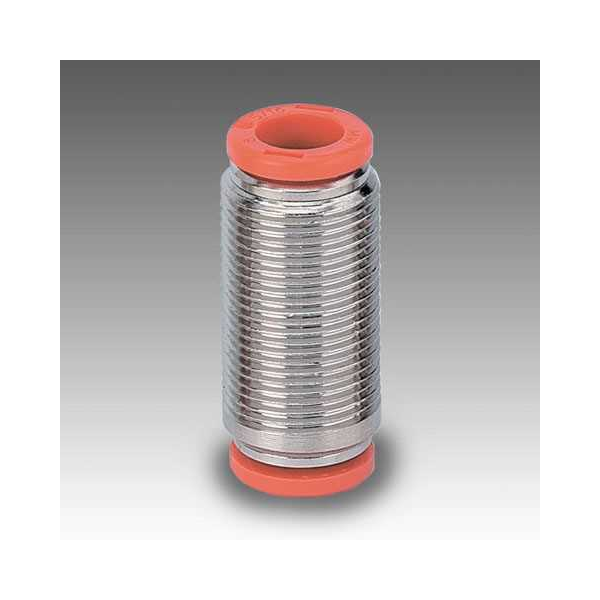 Straight push-in connector, reducing RL3, tube 12 mm × 10 mm, brass