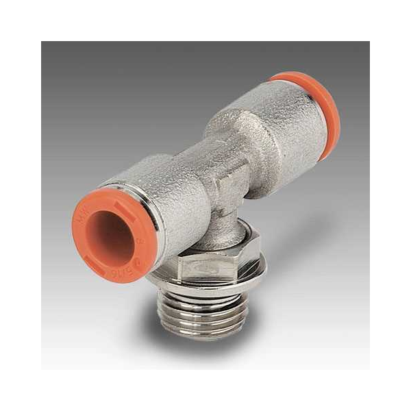 Push-in tee RL32, tube 10 mm × thread 3/8", brass