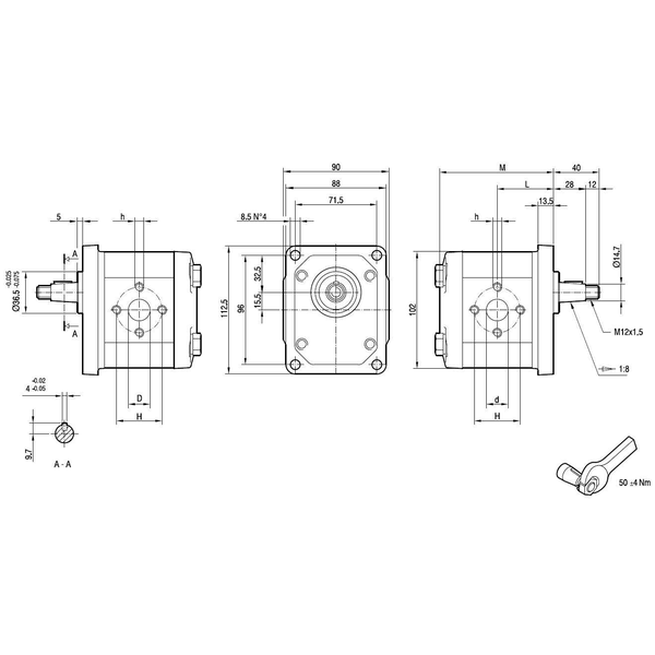 Marzocchi GHP gear pump GHP2D20