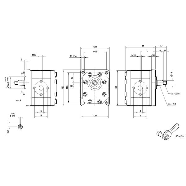 Marzocchi GHP gear pump GHP3D66