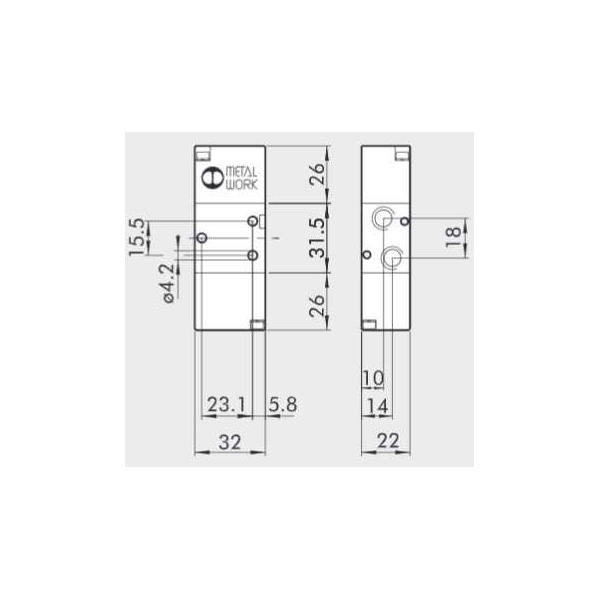 Pneumatically actuated directional valve Series 70 3/2 1/8"