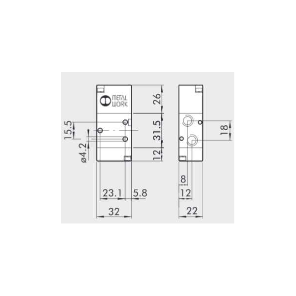 Pneumatically actuated directional valve Series 70 3/2 1/8"