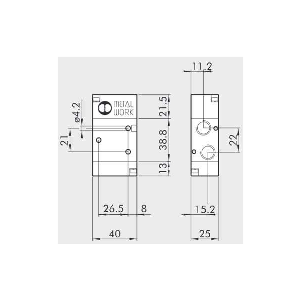 Pneumatically actuated directional valve Series 70 3/2 1/4"