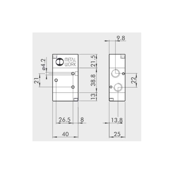 Pneumatically actuated directional valve Series 70 3/2 1/4"