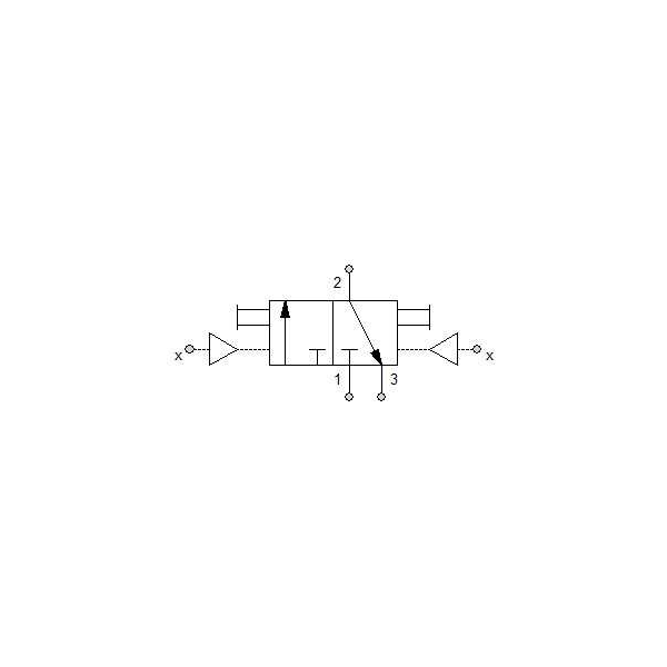Pneumatically actuated directional valve Series 70 3/2 1/2"