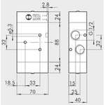 Pneumatically actuated directional valve Series 70 3/2 1/2"