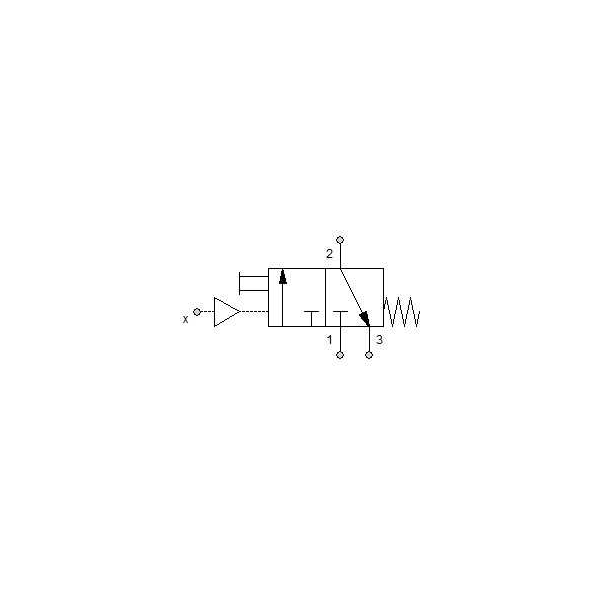 Pneumatically actuated directional valve Series 70 3/2 1/2"