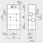Pneumatically actuated directional valve Series 70 3/2 1/2"