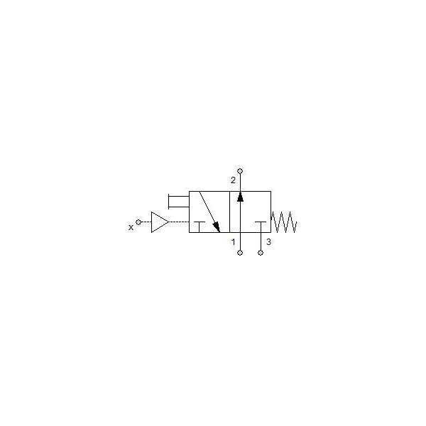 Pneumatically actuated directional valve Series 70 3/2 1/2"
