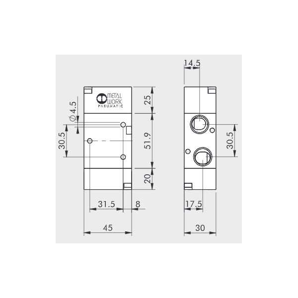 Pneumatically actuated directional valve Series 70 3/2 3/8"