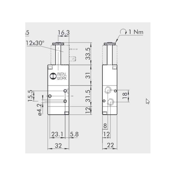 Solenoid valve Series 70 direct acting (SO) 3/2 1/8"