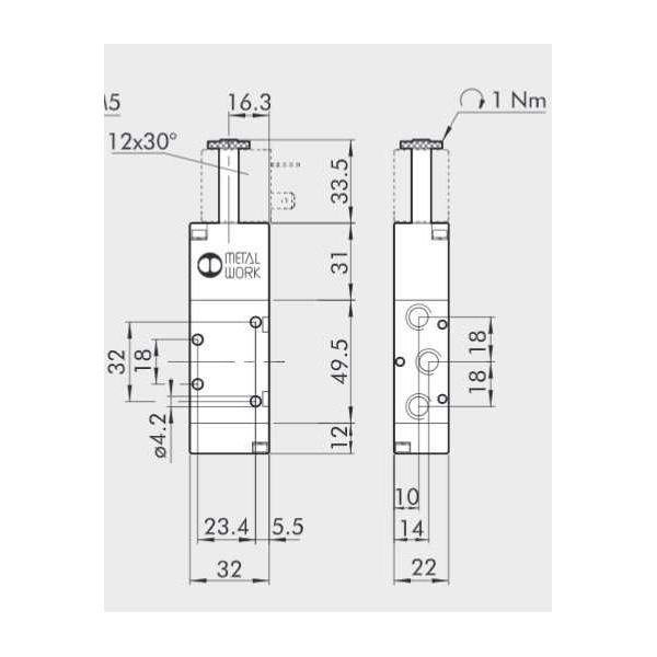 Solenoid valve Series 70 pilot assisted (SE) 5/2 1/8"