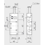 Solenoid valve Series 70 pilot assisted (SE) 5/2 1/4"