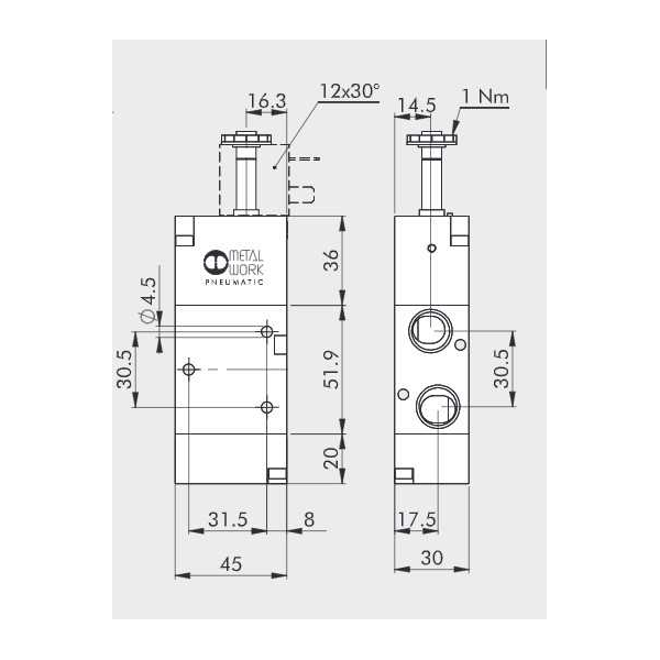 Solenoid valve Series 70 direct acting (SO) 3/2 3/8"