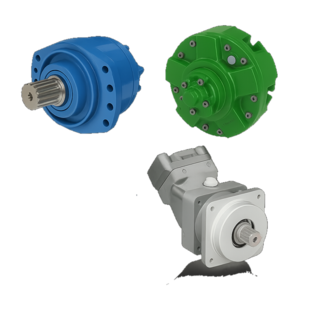 Composite image of hydraulic piston motors.