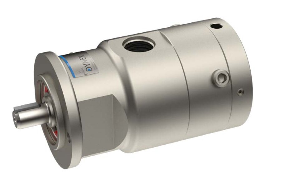 Produktbilde av DYNEX PF1300-20 rustfri høytrykkspumpe, utviklet for krevende hydraulikkapplikasjoner innen offshore, industri og wellhead control systems.