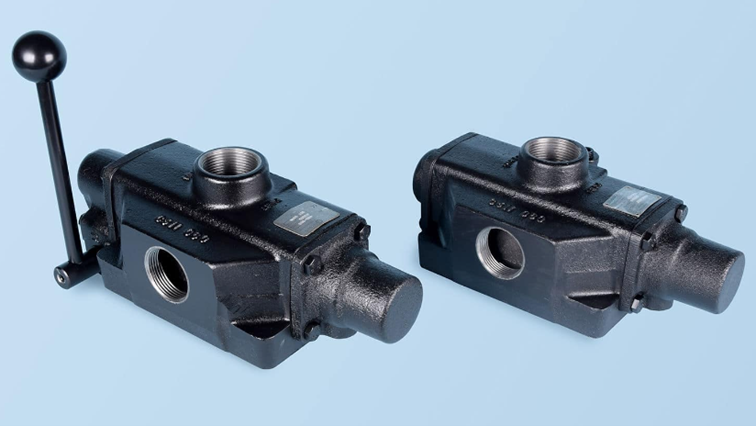 A close-up image of control valves, highlighting the valve design and functional components.