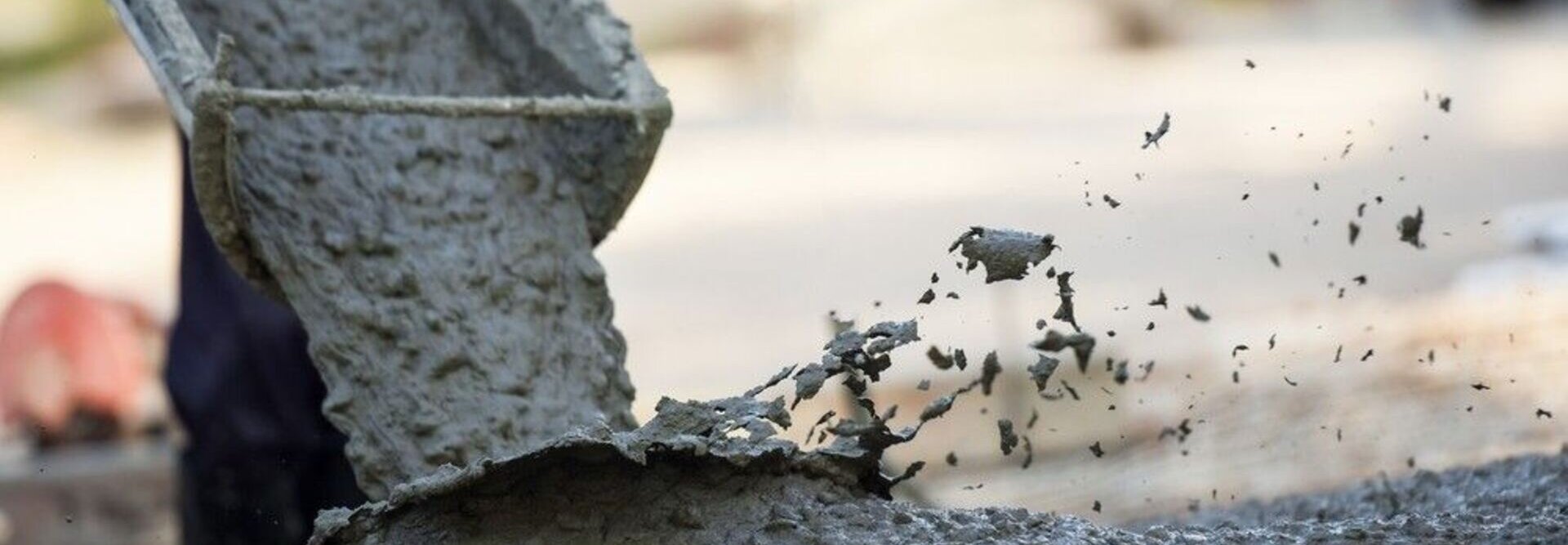 fersk betong som blir helt