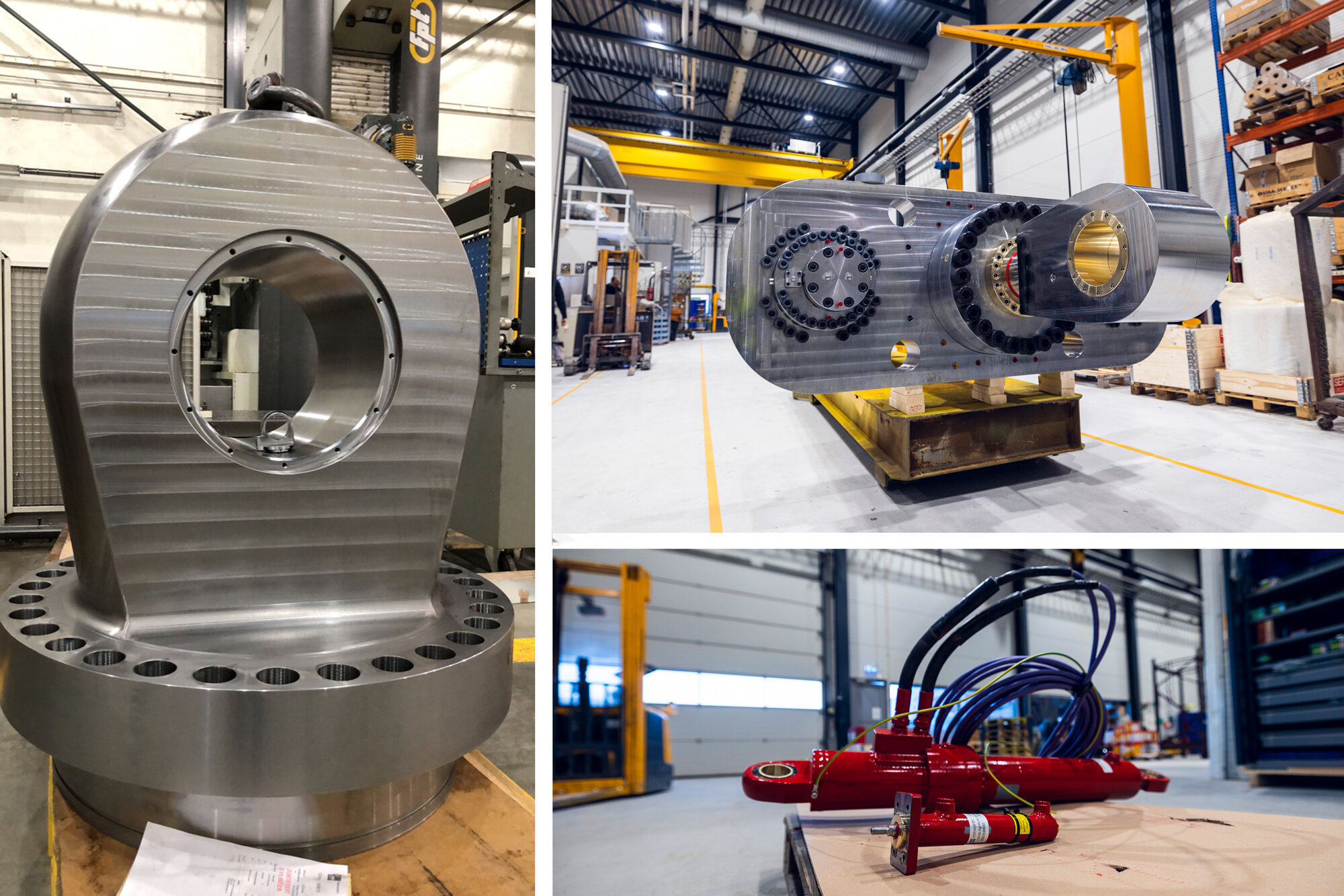 Cylinders in different sizes. To the left: Cylinder bottom in two different sizes where the little cylinder bottom is in the middle of the big