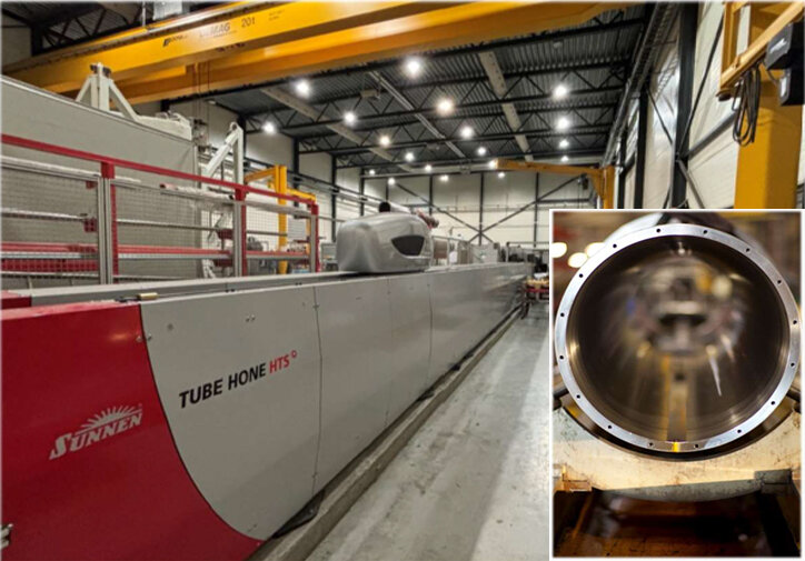 Image of the Sunnen HTS 124-130 machine taken at the cylinder factory in Rissa