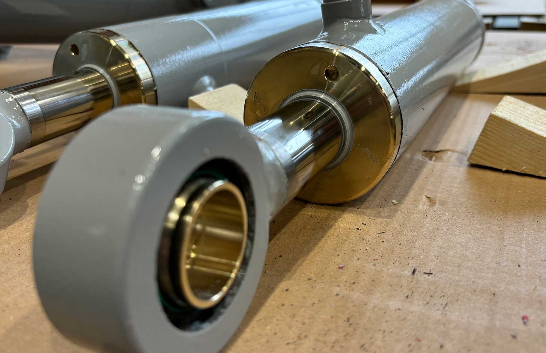 Close up of grey cylinder to hydro power